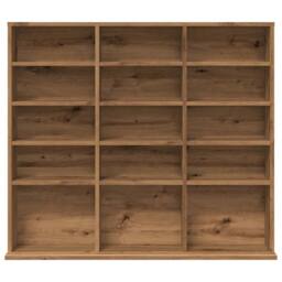 Berkfield Home CD Cabinet Artisan Oak 100x23x89.5 cm Engineered Wood in Brown - thumbnail 4