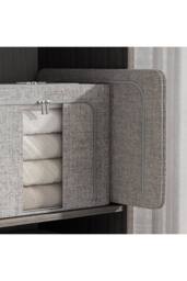 Living and Home 100/66/24 L Metal Frame Storage Box Wardrobe Storage Basket Baby Clothing Storage Box in Grey - Size: Large - thumbnail 4