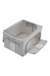 Living and Home 100/66/24 L Metal Frame Storage Box Wardrobe Storage Basket Baby Clothing Storage Box in Grey - Size: Large - thumbnail 5