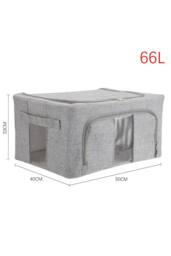 Living and Home 100/66/24 L Metal Frame Storage Box Wardrobe Storage Basket Baby Clothing Storage Box in Grey - Size: Large - thumbnail 3