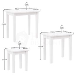 Home Discount Vida Designs Yorkshire Nest of 3 Tables Coffee Side Tables in White - thumbnail 2