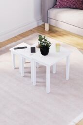 Home Discount Vida Designs Yorkshire Nest of 3 Tables Coffee Side Tables in White - thumbnail 5