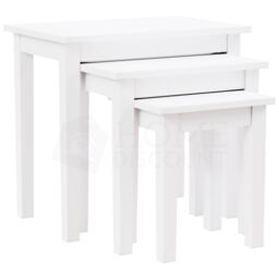 Home Discount Vida Designs Yorkshire Nest of 3 Tables Coffee Side Tables in White - thumbnail 6