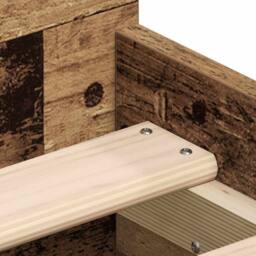 Berkfield Home Full Bed Frame without Mattress Old Wood 100x200cm Engineered Wood in Brown - Size: 100x200 cm - thumbnail 9