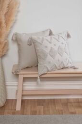 Rapport Home Juniper Tufted Cotton Cushion Cover (43x43 cm) in Silver - Size: 43 cm x 43 cm - thumbnail 1
