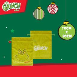VFM e-Store Grinch Christmas Santa Sack Festive Gift 70cm x 50cm Green X 1 - Size: 70 cm x 50 cm - thumbnail 2