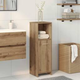 Berkfield Home Spacious Bathroom Cabinet Artisan Oak 30x30x95 cm Engineered Wood in Brown - Size: 30 x 30 x 95 cm - thumbnail 2