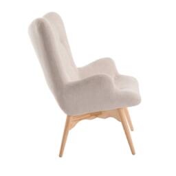 Angel Cerda Beige Fabric Armchair with Ash Wood Legs - thumbnail 5
