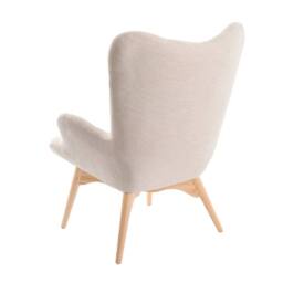 Angel Cerda Beige Fabric Armchair with Ash Wood Legs - thumbnail 6