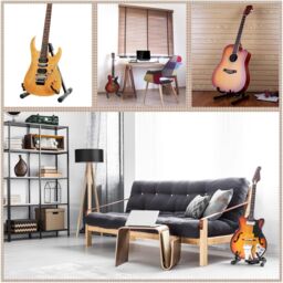 Xample Guitar Floor Stand Holder A Frame Universal Fits Acoustic Electric Bass Stand UK in Black - thumbnail 6