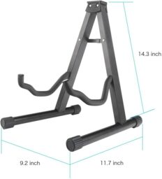Xample Guitar Floor Stand Holder A Frame Universal Fits Acoustic Electric Bass Stand UK in Black - thumbnail 8