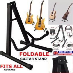 Xample Guitar Floor Stand Holder A Frame Universal Fits Acoustic Electric Bass Stand UK in Black
