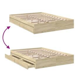 Berkfield Home Modern Bed Frame with Drawers without Mattress Sonoma Oak 160x200 cm in Light Tan - thumbnail 7