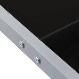 Berkfield Home Garden Table 130x130x72 cm Grey Steel & Glass - Size: 130 x 130 x 72 cm - thumbnail 4