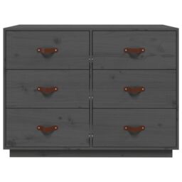Berkfield Home Sideboard Grey 100x40x75 cm Solid Wood Pine - Size: 100 x 40 x 75 cm - thumbnail 5