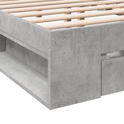 Berkfield Home Modern Bed Frame with Drawers without Mattress Concrete Grey 140x - thumbnail 8