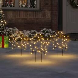 Berkfield Home Christmas Light Decorations with Spikes 3 pcs Star 50 LEDs 29 cm in Black - thumbnail 2