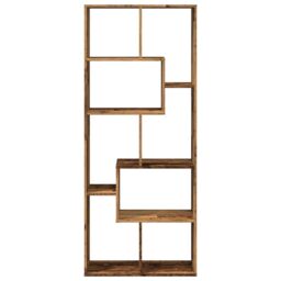 Berkfield Home Room Divider Bookcase Old Wood 67x25x161.5 cm Engineered Wood in Brown - thumbnail 5