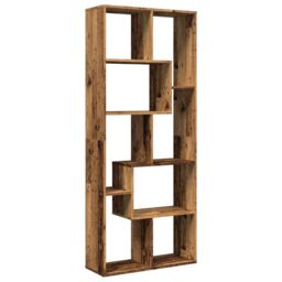 Berkfield Home Room Divider Bookcase Old Wood 67x25x161.5 cm Engineered Wood in Brown - thumbnail 2