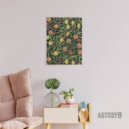 "Artery8 Pomegranate & Citrus Pattern Canvas Wall Art Print Morris in Green - Size: W18"" x H24""" - thumbnail 3