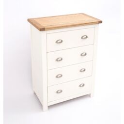 Cabinet Bits Lovere 4 Drawer Chest of Drawers Chrome Cup Handle in Off-White - thumbnail 3