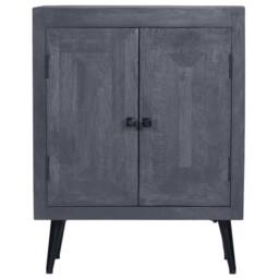 Berkfield Home Sideboard Solid Mango Wood 60x30x76 cm in Grey - Size: 60 x 30 x 76 cm - thumbnail 3