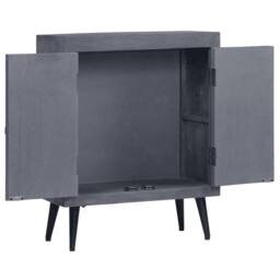 Berkfield Home Sideboard Solid Mango Wood 60x30x76 cm in Grey - Size: 60 x 30 x 76 cm - thumbnail 1