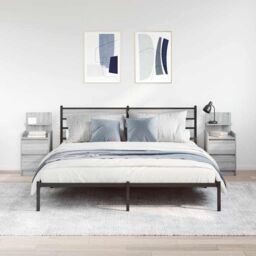 Berkfield Home Bedside Cabinets with 2 Drawers 2 pcs Grey Sonoma 38x34x80 cm - Size: 38 x 34 x 80 cm - thumbnail 3