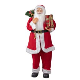 Samuel Alexander 1.1m Traditional Standing Santa Claus Christmas Decoration with Gift Sack in Red - thumbnail 9