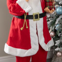 Samuel Alexander 1.1m Traditional Standing Santa Claus Christmas Decoration with Gift Sack in Red - thumbnail 7