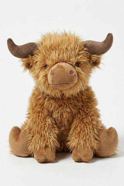 Homescapes Luxury Fabric Highland Cow Doorstop in Orange - image 1