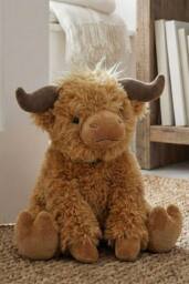 Homescapes Luxury Fabric Highland Cow Doorstop in Orange - thumbnail 3