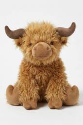 Homescapes Luxury Fabric Highland Cow Doorstop in Orange