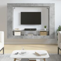 Berkfield Home TV Cabinet Concrete Grey 152x22x113 cm Engineered Wood - Size: 152 x 22 x 113 cm - thumbnail 1