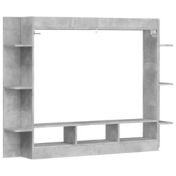 Berkfield Home TV Cabinet Concrete Grey 152x22x113 cm Engineered Wood - Size: 152 x 22 x 113 cm - thumbnail 6