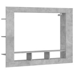 Berkfield Home TV Cabinet Concrete Grey 152x22x113 cm Engineered Wood - Size: 152 x 22 x 113 cm - thumbnail 2