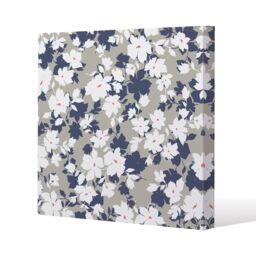 Benjamin Tate Design Grey Purple & White Flowers Slim Style Canvas Print 30x30cm in Natural - Size: 30x30 cm - thumbnail 1