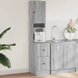 Berkfield Home Kitchen Cabinet Grey Sonoma 35x50x180 cm Engineered Wood - Size: 35 x 50 x 180 cm - thumbnail 2