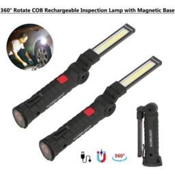 NESTLUNE 2 Pack USB Rechargeable COB Magnetic LED in Black - thumbnail 2