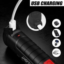 NESTLUNE 2 Pack USB Rechargeable COB Magnetic LED in Black - thumbnail 4