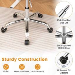 EONLION Rolling Acrylic Office Chair in White - Size: 100 cm - thumbnail 4