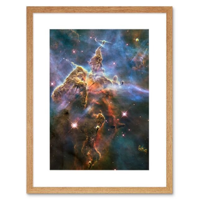 Artery8 Wall Art Print Hubble Space Astronomy Pillar & Jets HH 901/902 Colourful Carina Nebula View The Largest Star Birth Region In The Milky Way - image 1