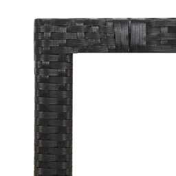 Berkfield Home Garden Table with Wooden Top Black Poly Rattan&Solid Wood Acacia - thumbnail 5