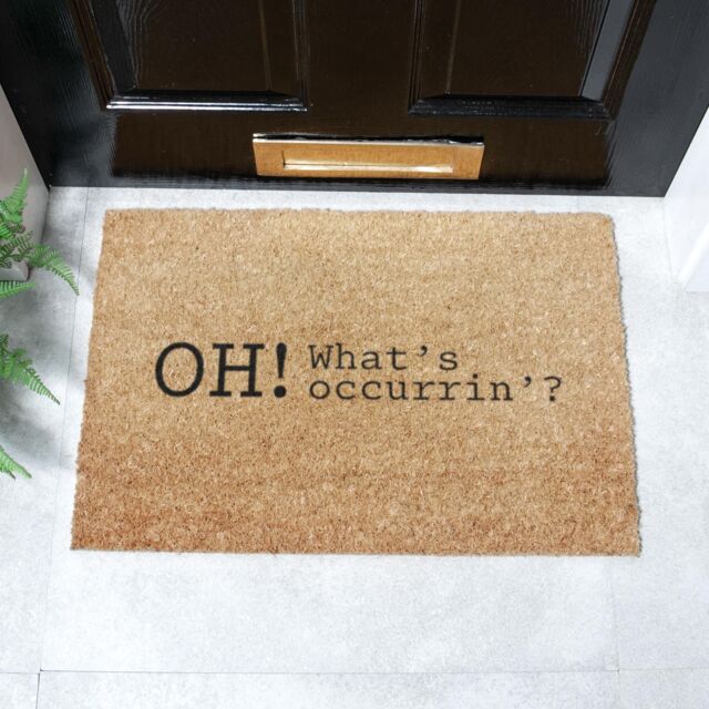 Artsy Mats Oh What's Occurin Coir Doormat (60 x 40cm) in Brown - Size: 40 cm x 60 cm - image 1