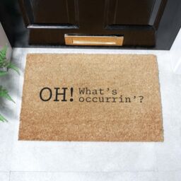 Artsy Mats Oh What's Occurin Coir Doormat (60 x 40cm) in Brown - Size: 40 cm x 60 cm - thumbnail 1