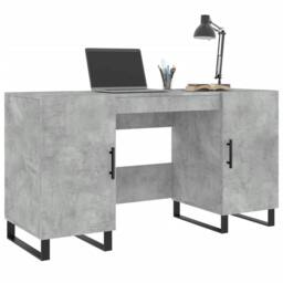 Berkfield Home Elegant Desk Concrete Grey 140x50x75 cm Engineered Wood - Size: 140 x 50 x 75 cm - thumbnail 1