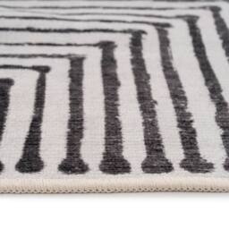 Kukoon Black & White Geometric Abstract Machine Washable Soft Area Rug - Size: 200 cm x 290 cm - thumbnail 9