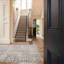 Kukoon Black & White Geometric Abstract Machine Washable Soft Area Rug - Size: 200 cm x 290 cm - thumbnail 5