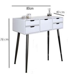 CARME HOME Gabriella Dressing Table-White/Black in White - thumbnail 3