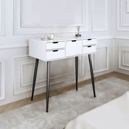 CARME HOME Gabriella Dressing Table-White/Black in White - thumbnail 1